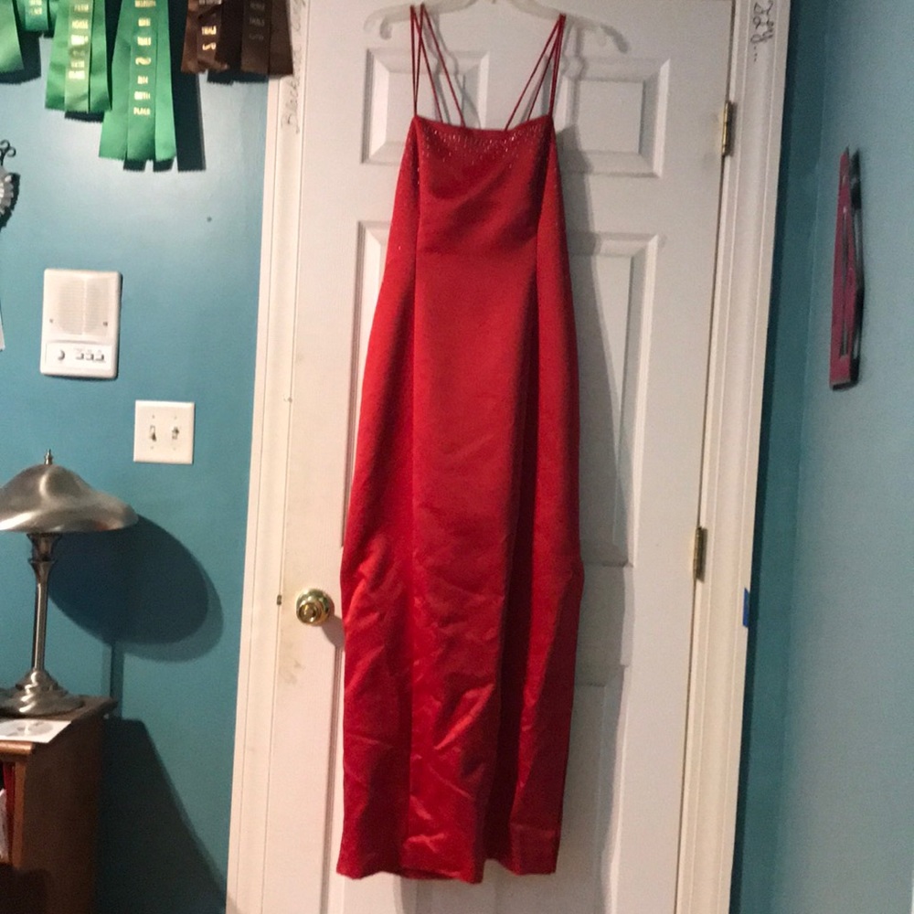 Long red formal dress